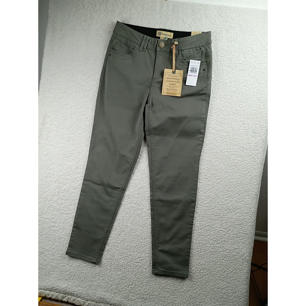 Democracy Ab Technology Ankle Pants Womens 6 Olive Green Slimming Stretch Skinny - Picture 4 of 13
